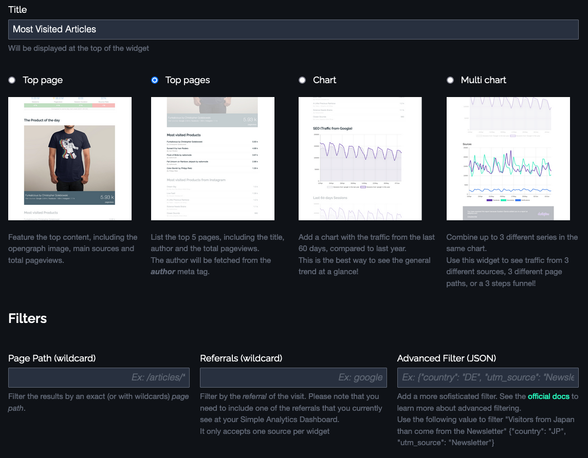 Create a report at Dailytics - form, second part